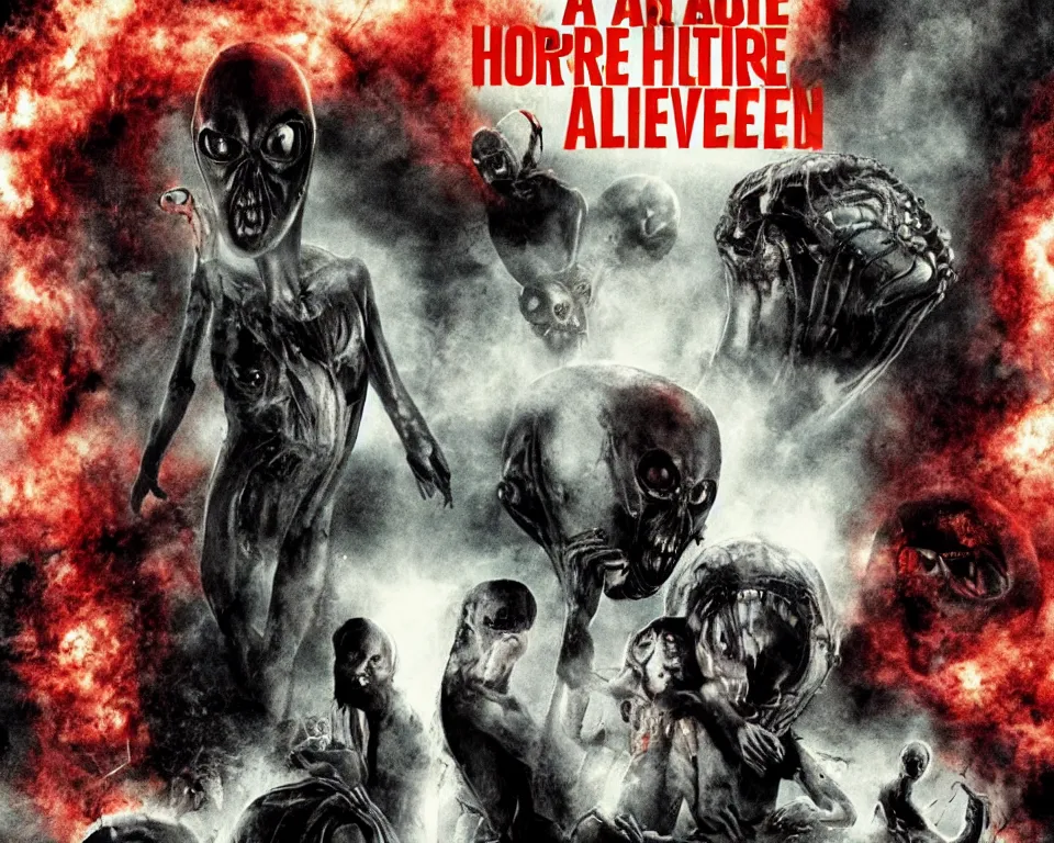 Image similar to a horror movie poster about an alien invasion