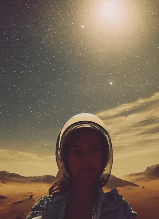 Image similar to front camera instagram selfie of a woman who is stood infront of an alien invasion of the earth, highly detailed, 4k