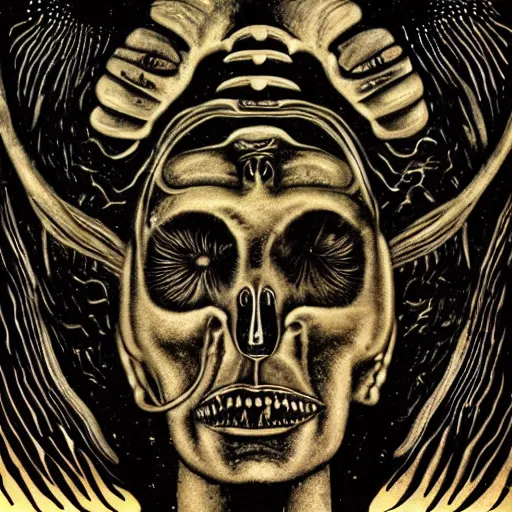 Image similar to post - punk new age album cover, psychedelic, magic, giger h. r.