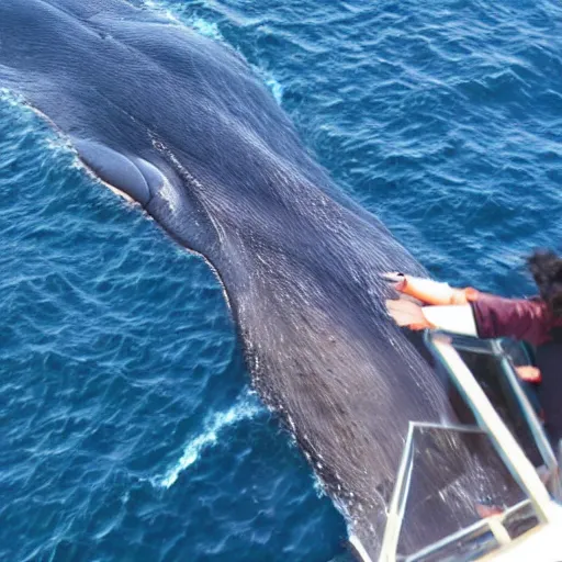 Image similar to a photo of a blue whale eating krill