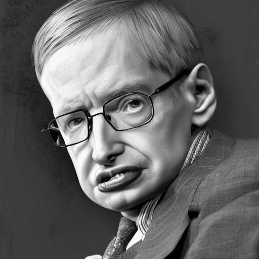 Image similar to stephen hawking in the style of craig mullins