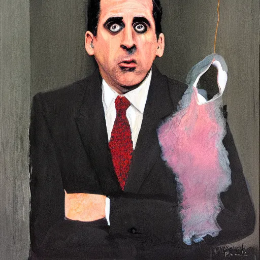 Prompt: michael scott by francis bacon