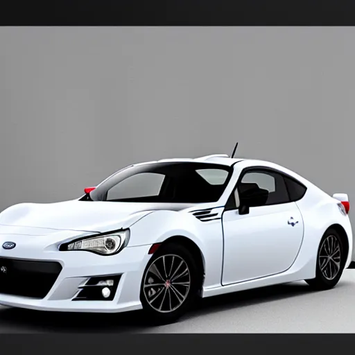 Image similar to Subaru brz car from front view, octane render, detailed picture,