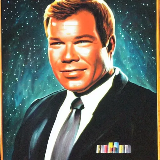 Prompt: a 17th painting with a young william shatner as james t. kirk