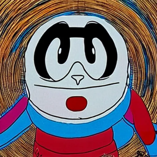Prompt: Doraemon painting by Junji Ito.