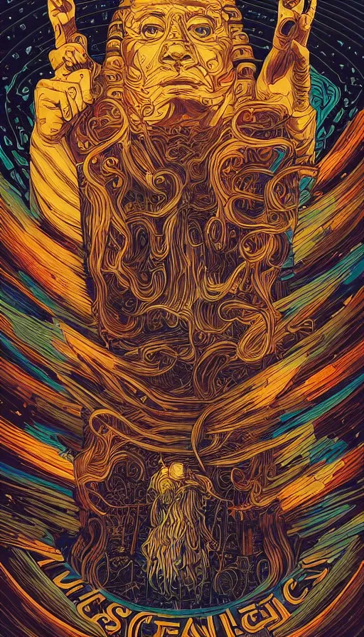 Prompt: The ancient oracle of wise readers, italian futurism, Dan Mumford, da vinci, Josan Gonzalez