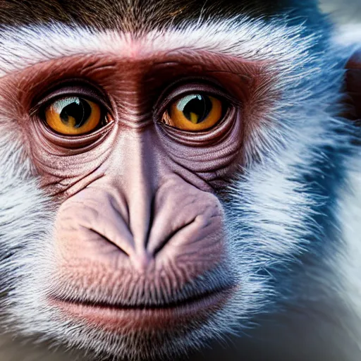 Image similar to high quality portrait of a monkey, studio photograph, photograph, realistic photo, 8k photo, 4k photo, stock photo, high resolution, cinematic shot, high detail