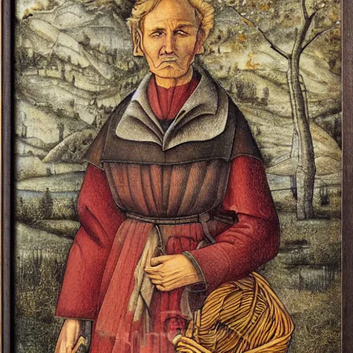 Image similar to a portrait of a character in a scenic environment by carlo crivelli