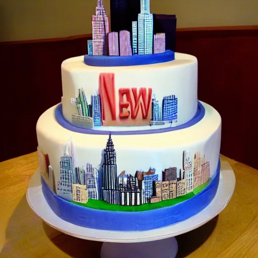 Image similar to new York city made of cake