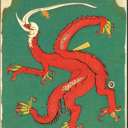 Image similar to russian dragon playing balalika ,