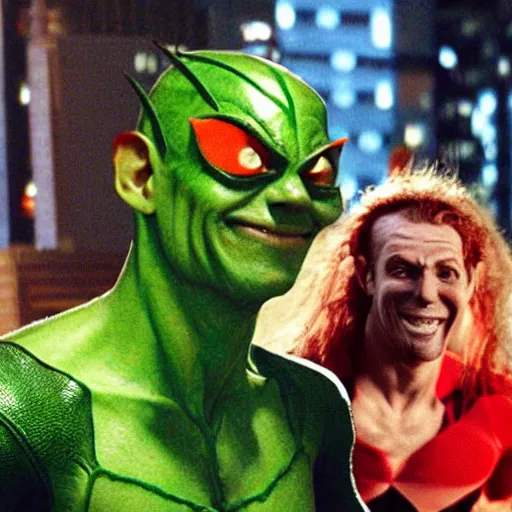 Prompt: Adam Sandler as the Green Goblin