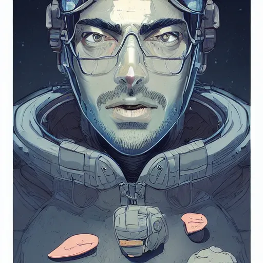 Image similar to a study of cell shaded portrait of Nando Moura concept art, llustration, post grunge, concept art by josan gonzales and wlop, by james jean, Victo ngai, David Rubín, Mike Mignola, Laurie Greasley, highly detailed, sharp focus, alien, Trending on Artstation, HQ, deviantart, art by artgem