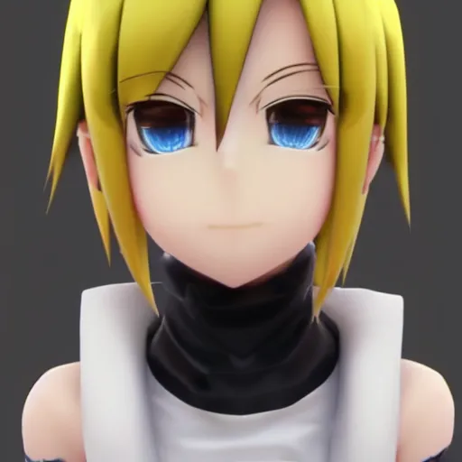 Image similar to Kagamine Rin high detailed 3d render, unreal engine 5, 8k