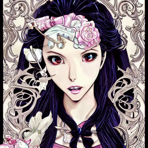 Image similar to anime manga skull portrait young woman, cinderella, Disney, fairy, skeleton, intricate, elegant, highly detailed, digital art, ffffound, art by JC Leyendecker and sachin teng