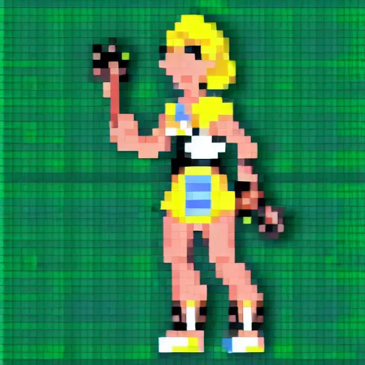 Image similar to pixel art video game sprite of a female adventurer