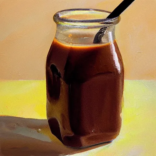 Prompt: chocolate milk, oil painting