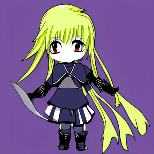 Image similar to chibi anime ninja schoolgirl kawaii