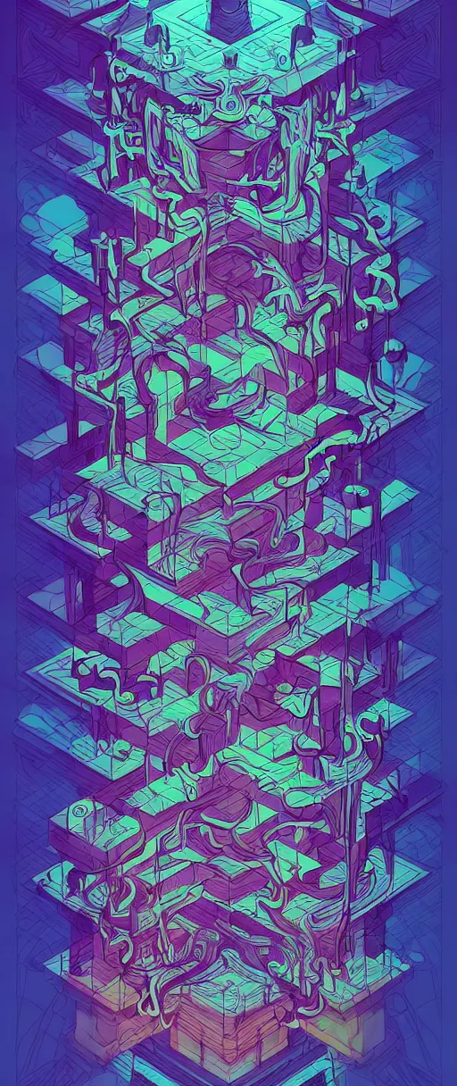 Image similar to arcane twisted turn of fate abstraction, centered award winning ink pen illustration, isometric abstract illustration by dan mumford, edited by craola, technical drawing by beeple and tooth wu, tiny details by artgerm and watercolor girl, symmetrically isometrically centered