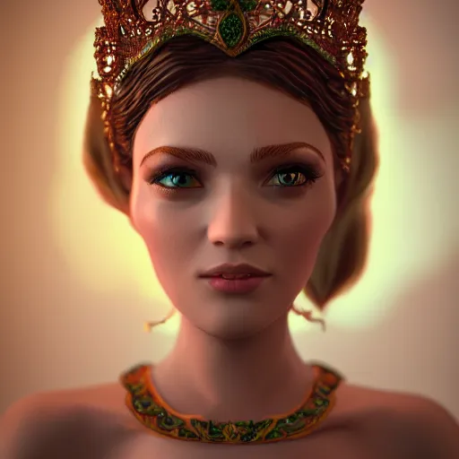 Image similar to wonderful princess of emerald with fair skin, ornate 8 k gorgeous intricate detailed, accent lighting, dramatic light, octane render