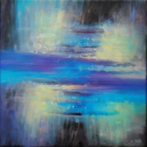 Image similar to acrylic painting abstract surreal summer magnesium, art by Sandra Pelser