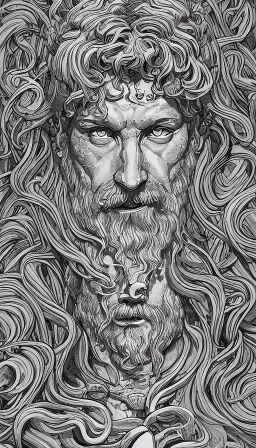 Prompt: zeus, gods, cloudy, highly detailed, digital painting, refreshing, trending on artstation, illustration by james jean