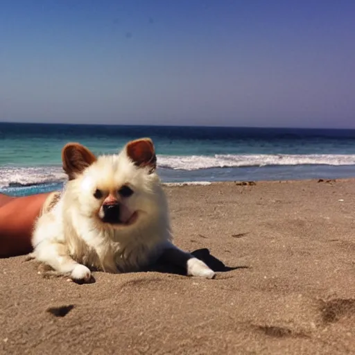 Image similar to lemon relaxing on the beach