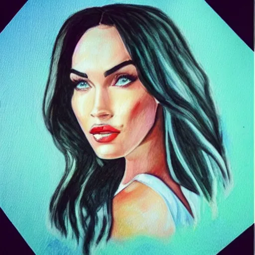 Image similar to “Megan Fox crayons paintings”