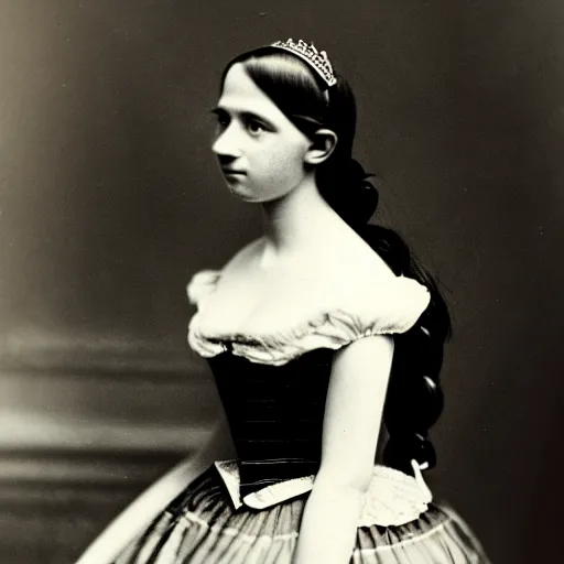 Image similar to a clear photo of a german young adult princess, circa 1 8 5 4