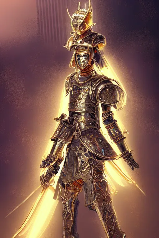 Image similar to portrait holy and divine young knights of Zodiac girl, golden and copper knight armor, in futuristic heavily raindrop tokyo rooftop cyberpunk night, ssci-fi, fantasy, intricate, very very beautiful, elegant, neon light, highly detailed, digital painting, concept art, human anatomy, soft light, hdri, smooth, sharp focus, illustration, art by tian zi and craig mullins and WLOP and alphonse mucha