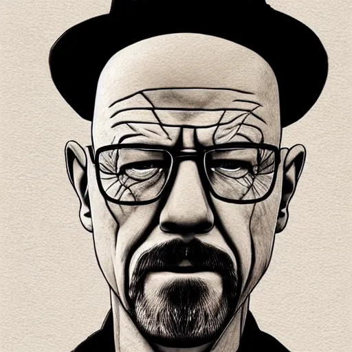 Image similar to Heisenberg from breaking bad, accurate anatomy, highly detailed, realistic, centered, portrait