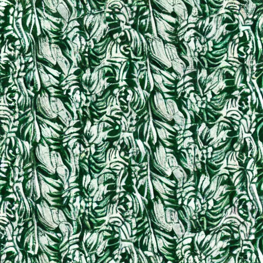 Image similar to green fern, textile print, tileable, abstract, off white background