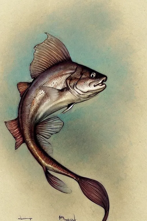 Prompt: ( ( ( ( ( anthropomorph fish. muted colors. ) ) ) ) ) by jean - baptiste monge!!!!!!!!!!!!!!!!!!!!!!!!!!!