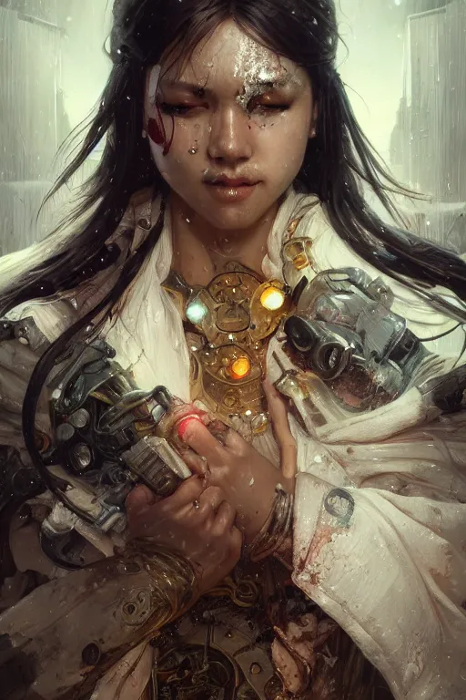 Prompt: ultra realistic illustration, snowy, asian bloodied face, hacknaut cyberpunk, sci - fi, fantasy, intricate, elegant, highly detailed, digital painting, artstation, concept art, smooth, sharp focus, illustration, art by artgerm and greg rutkowski and alphonse mucha