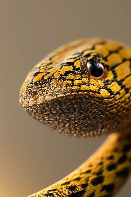 Image similar to a macro photo of a smol snek at the camera, dynamic pose, close - up, intricate details, intricately detailed scales, intricate textures, warm lighting, vivid colors, smoke and mist, realistic octane render, hyper realistic render, volumetric shading, depth of field, raytracing, 8 k,