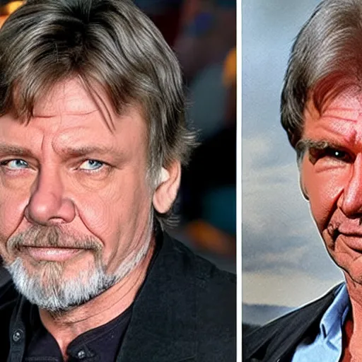 Image similar to mark hamill mixed with harrison ford