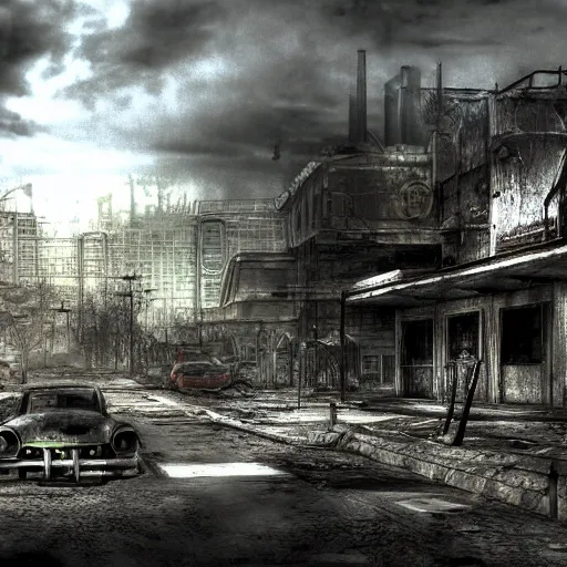 Image similar to fallout 3 concept art photography