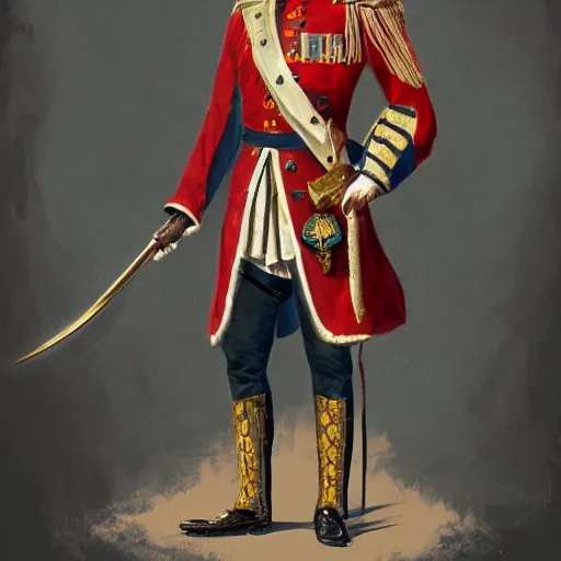 Prompt: man wearing a 19th century admiral uniform, intricate, highly detailed, digital painting, artstation, concept art, matte, sharp focus, illustration