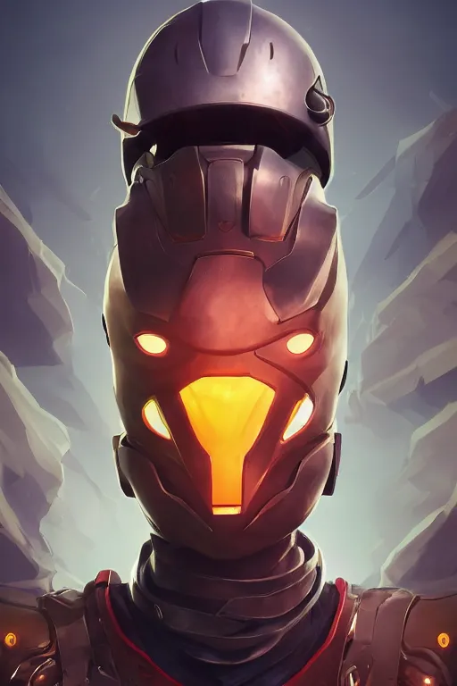 Image similar to epic mask helmet robot ninja portrait stylized as fornite style game design fanart by concept artist gervasio canda, behance hd by jesper ejsing, by rhads, makoto shinkai and lois van baarle, ilya kuvshinov, rossdraws global illumination radiating a glowing aura global illumination ray tracing hdr render in unreal engine 5