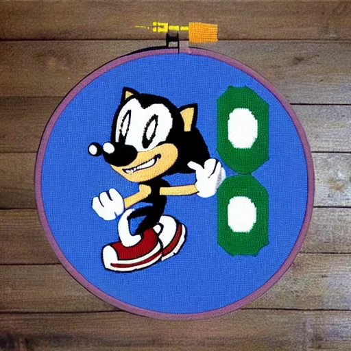 Image similar to a backpack embroidery obama sonic the hedgehog super Mario