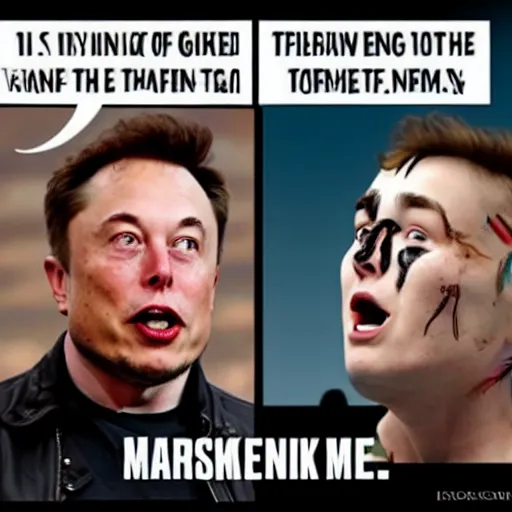 Prompt: elon musk arguing with grimes