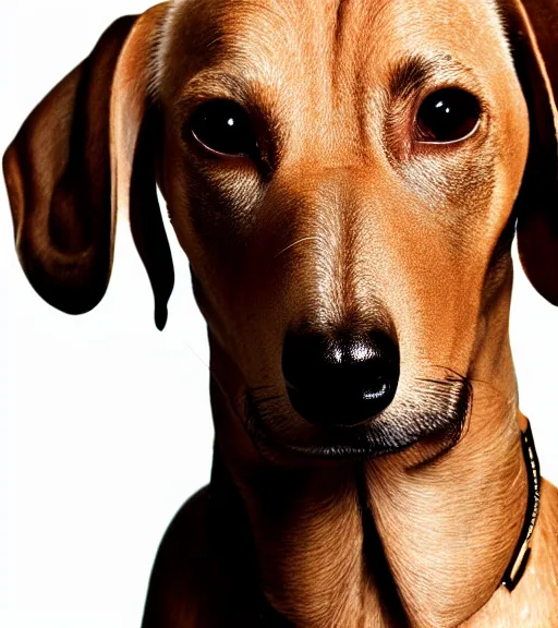 Image similar to owen wilson with a snout and the ears of a dachshund : : headshot : : studio lighting,