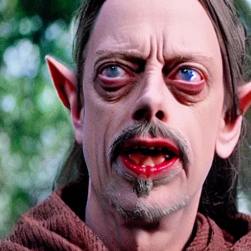 Image similar to Real Stills of Steve Buscemi playing a lord of rings elf in the new upcomming TV show promo ARRIFLEX 435 Camera face closeup