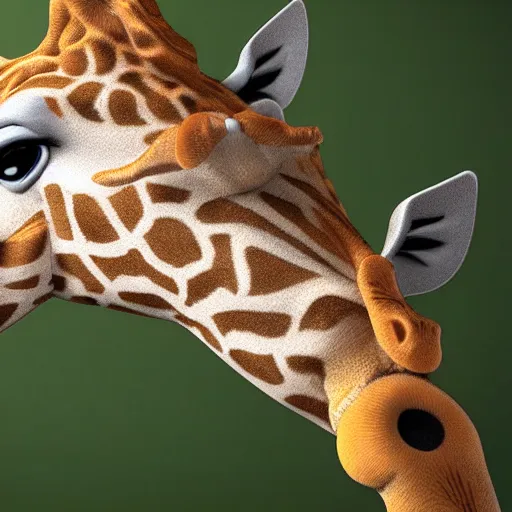 Prompt: giraffe baby in 3d rendered by AJ Jefferies