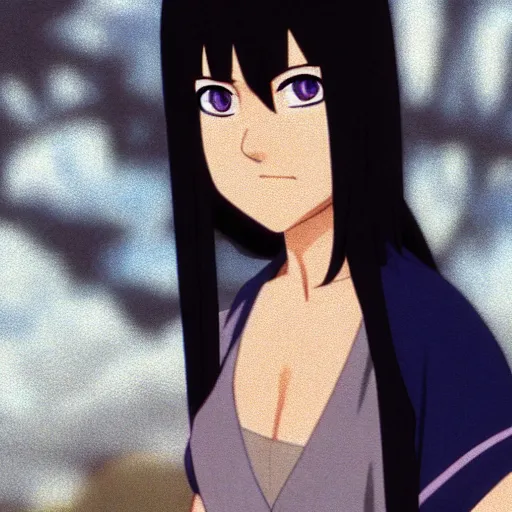 Image similar to Film still of Hinata Hyuga from Naruto, highly detailed