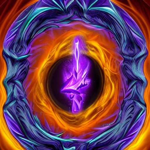 Prompt: a shield of purple energy, emanating and flowing energy, skill ability art, digital art, plain background