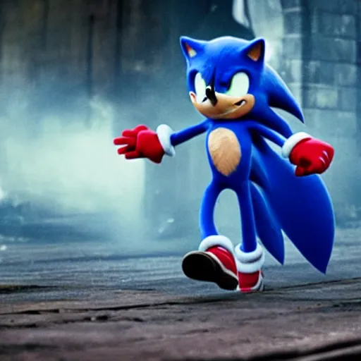 Prompt: Sonic the Hedgehog in the Peaky Blinders