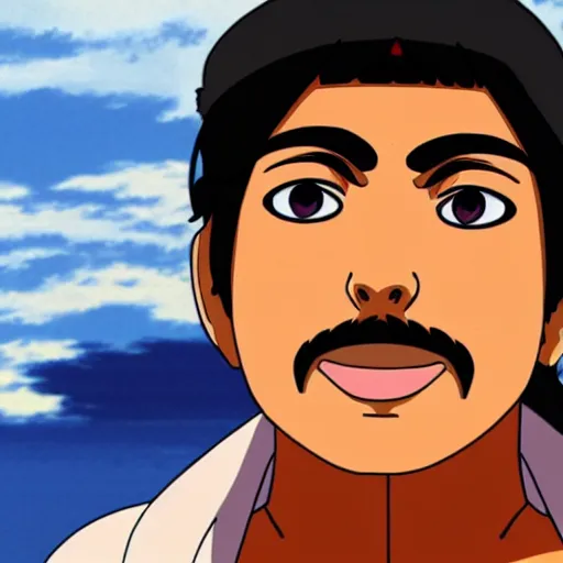 Prompt: indian guy looking sidways, by studio ghibli, artistic anime