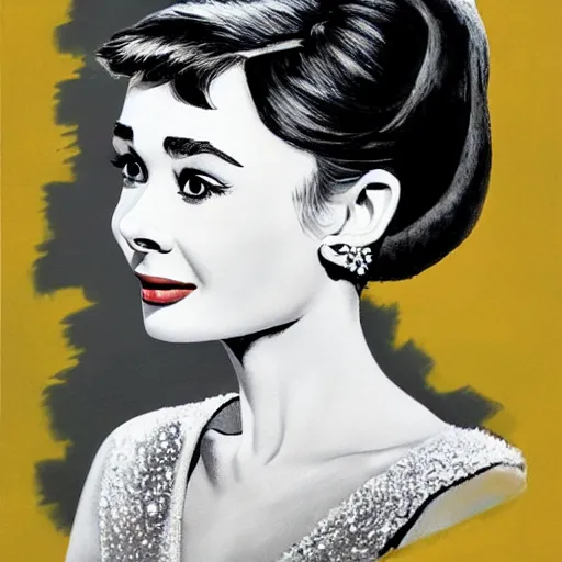 Image similar to audrey hepburn art by salai