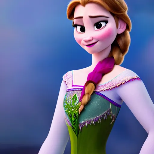 Image similar to anna from frozen as a real person, ultra realistic, 8 k, highly detailed