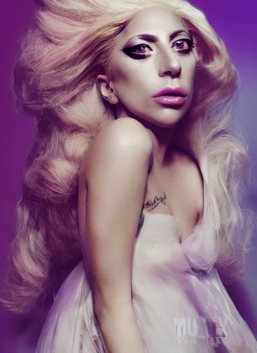 Image similar to lady gaga photoshoot by nick knight editorial studio lighting Highly realistic. High resolution. Highly detailed. Dramatic. 8k.4k.